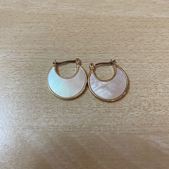 Loft Pearlized Hoop Earrings - Picture 2 of 3